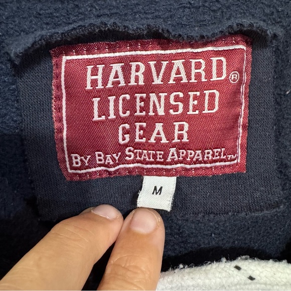 Harvard Navy Collegiate Sweatshirt Hoodie med - Picture 3 of 9